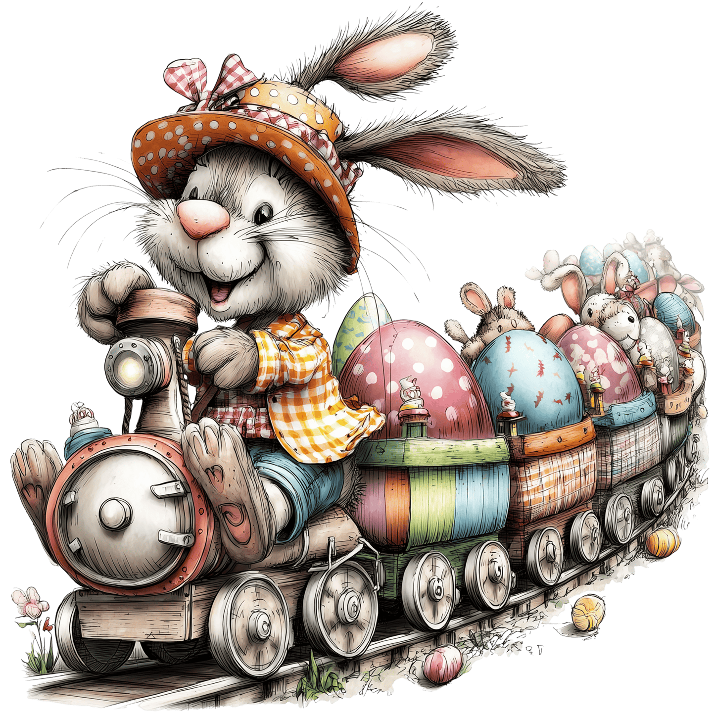 Bügelbild Karo Osterhase #3