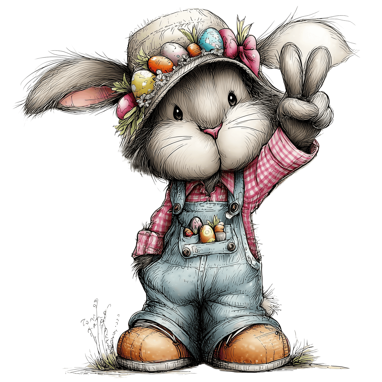 Bügelbild Karo Osterhase #6