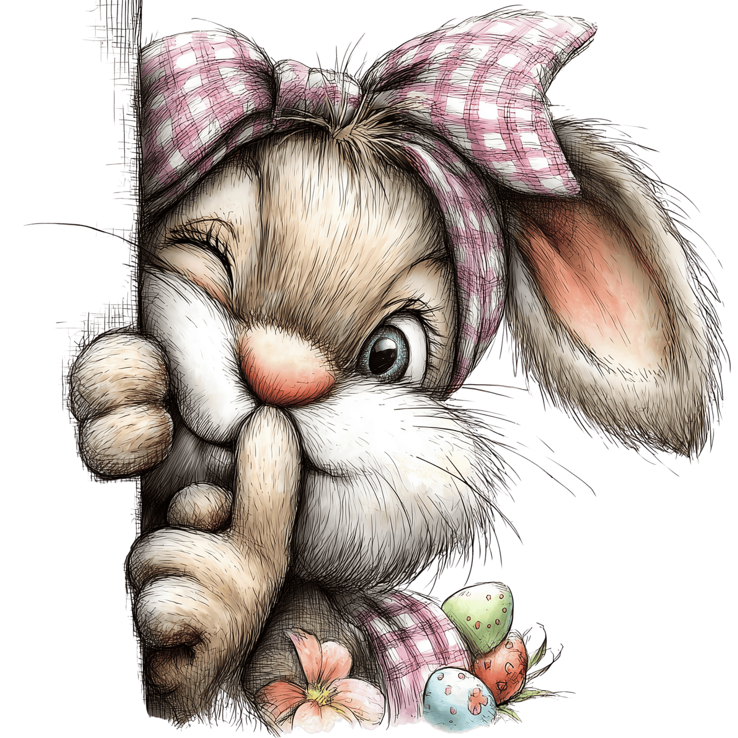 Bügelbild Karo Osterhase #8
