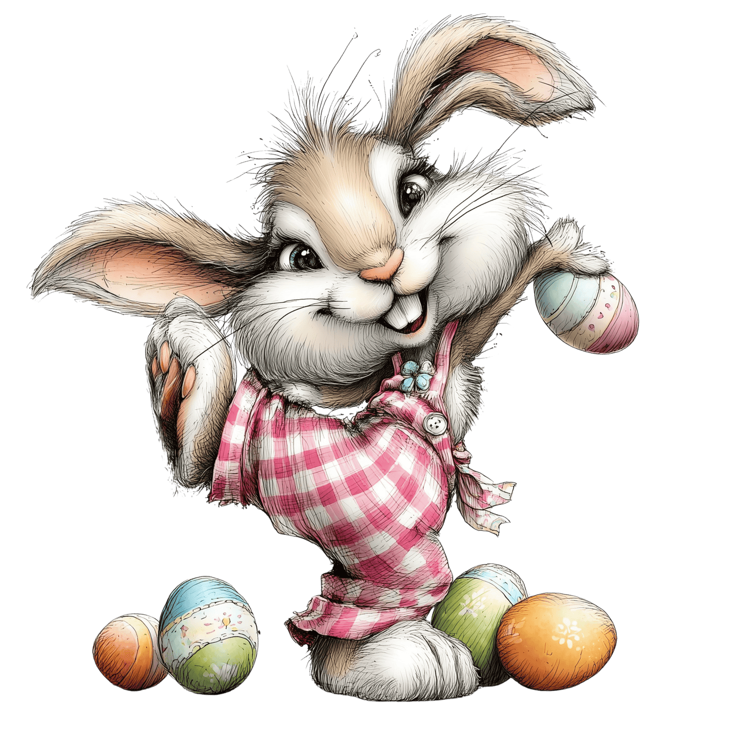 Bügelbild Karo Osterhase #9