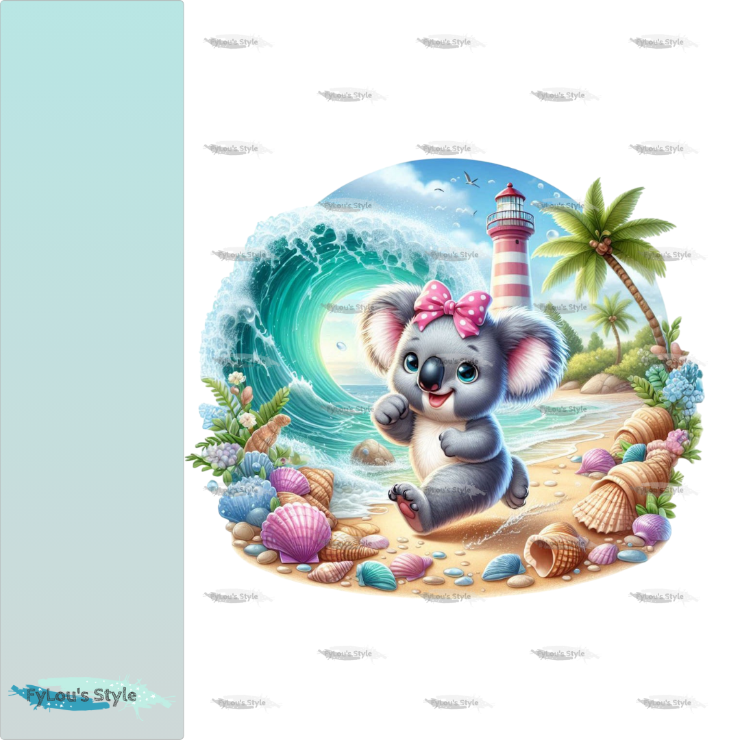 Bügelbild Koala Mädchen am Strand #1 Fylou's Style