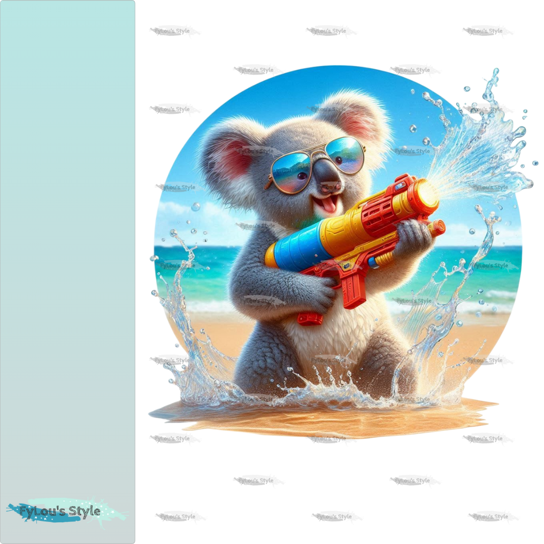 Bügelbild Koala Mit Wasserspritzpistole #1 Fylou's Style