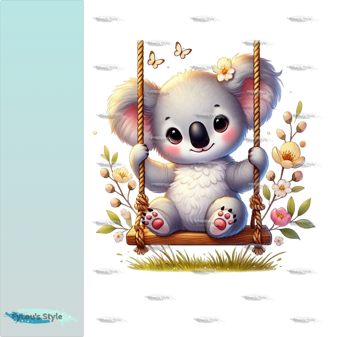 Bügelbild Koala auf Schaukel #1 Fylou's Style