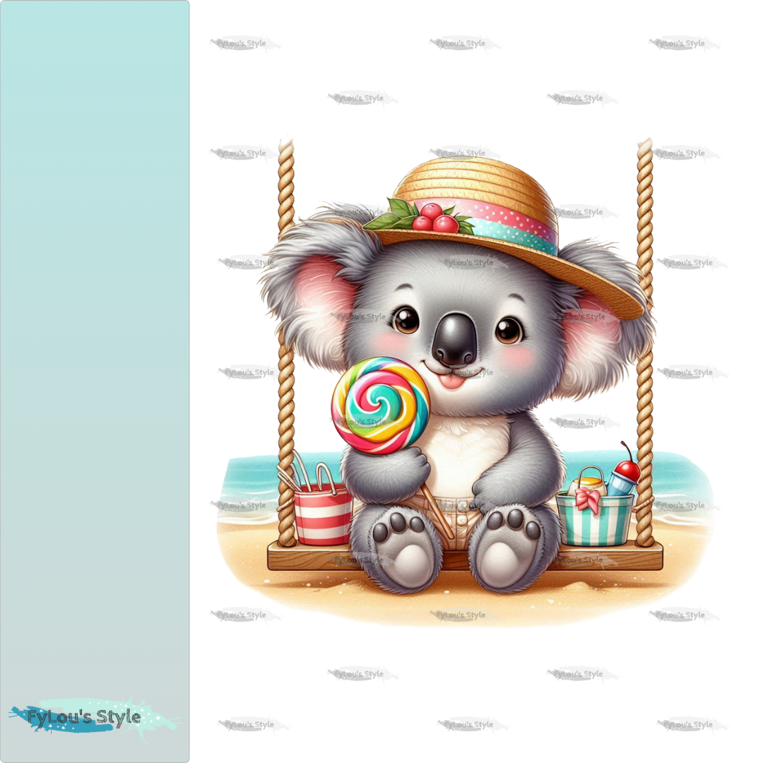 Bügelbild Koala auf Schaukel am Strand #3 Fylou's Style