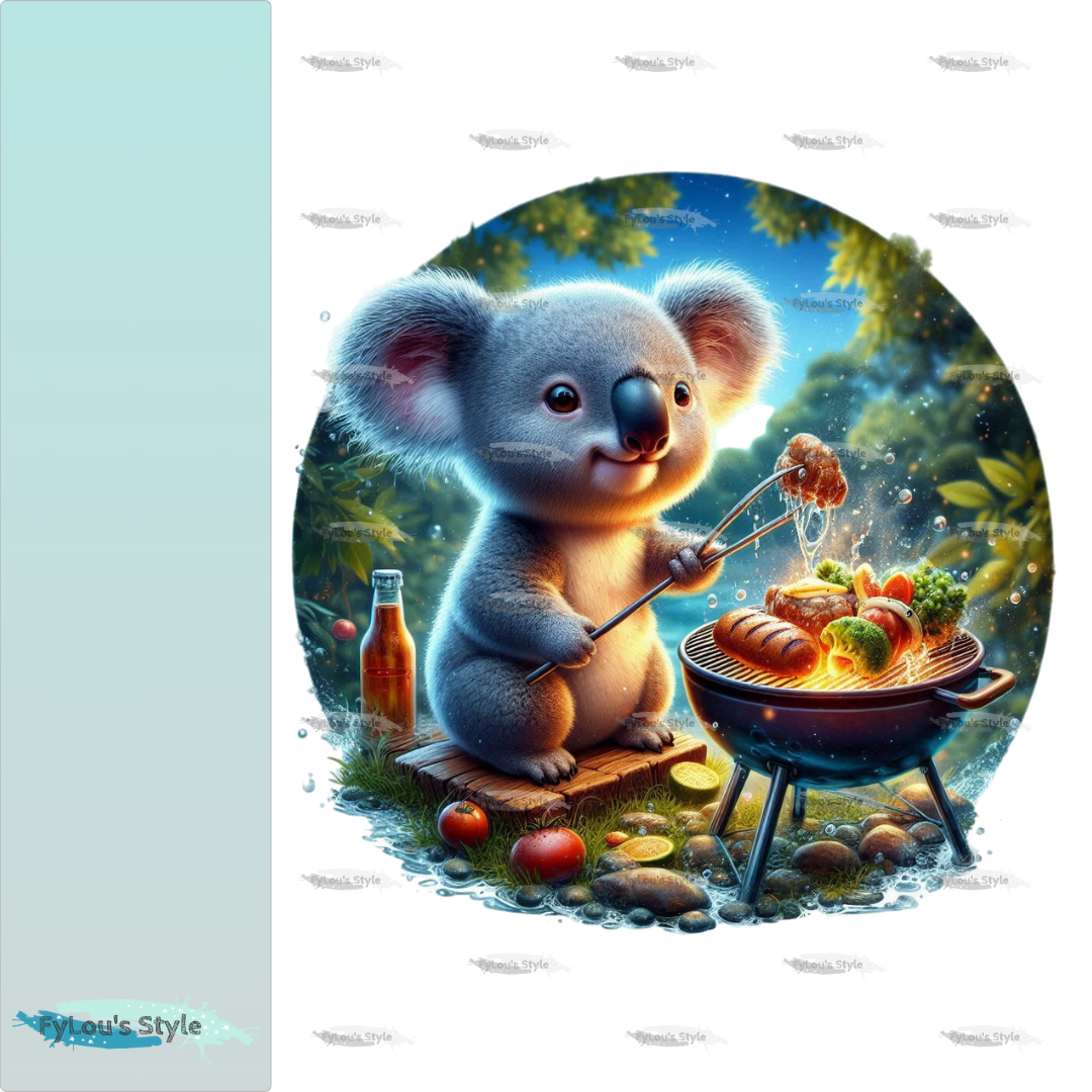 Bügelbild Koala beim Grillen #1 Fylou's Style