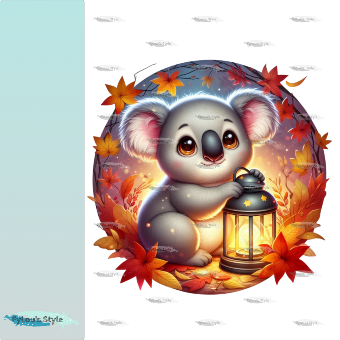 Bügelbild Koala mit Laterne #2