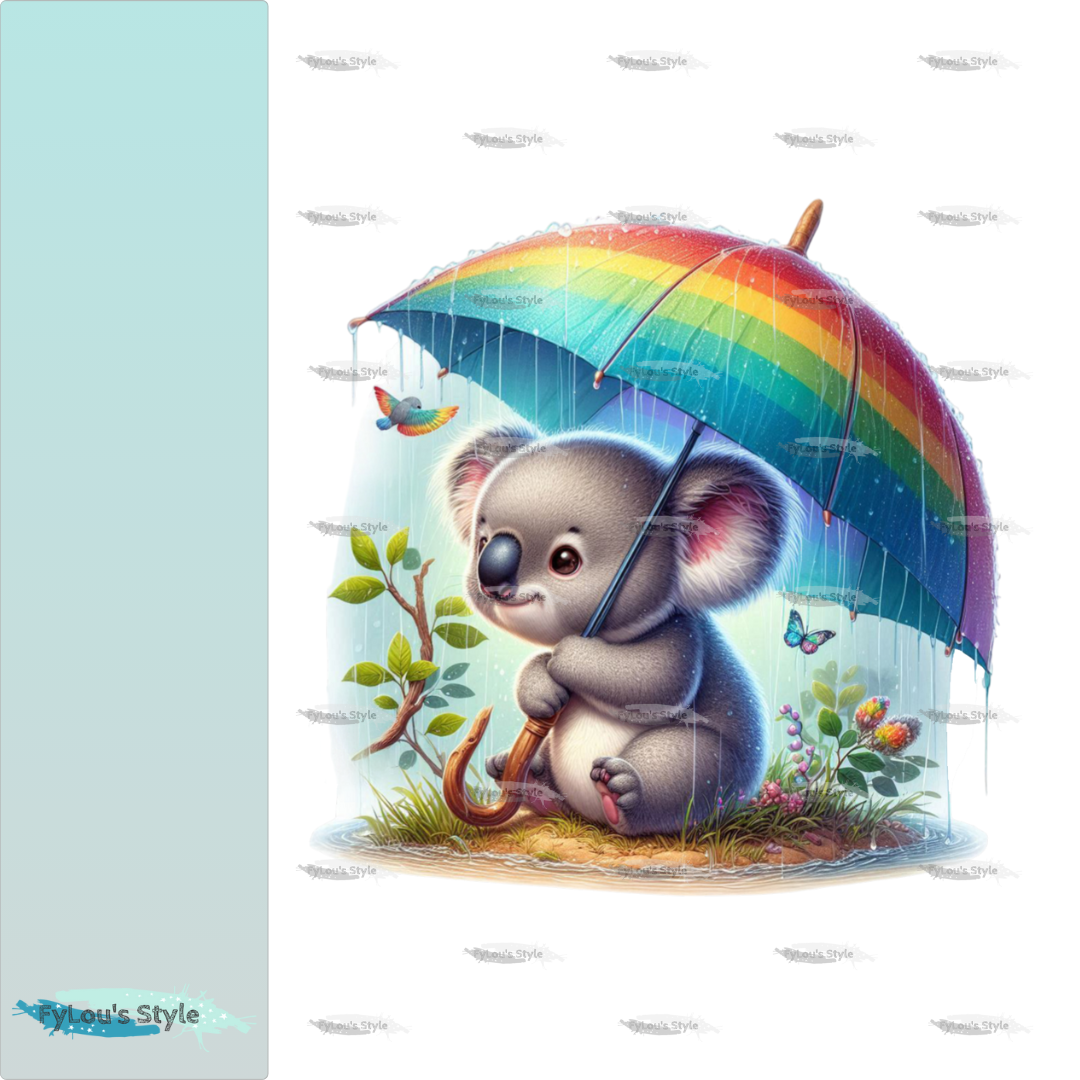 Bügelbild Koala unterm Regenbogen #2