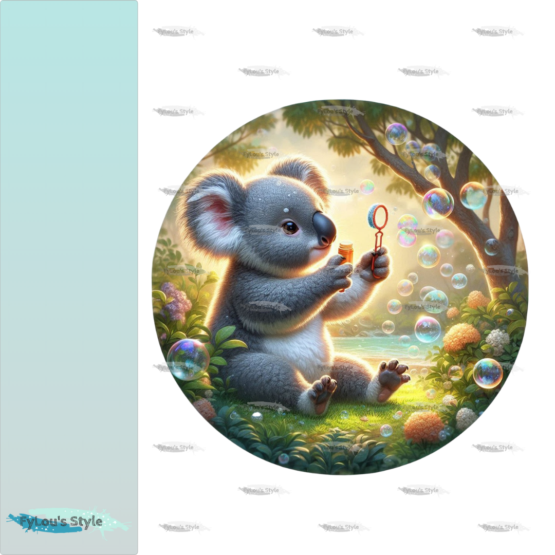 Bügelbild Koala mit Seifenblasen #2 Fylou's Style