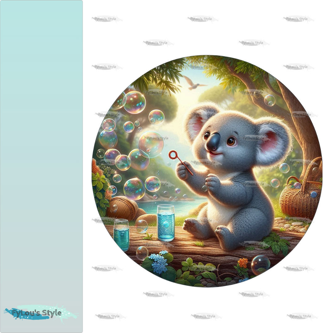Bügelbild Koala mit Seifenblasen #3 Fylou's Style