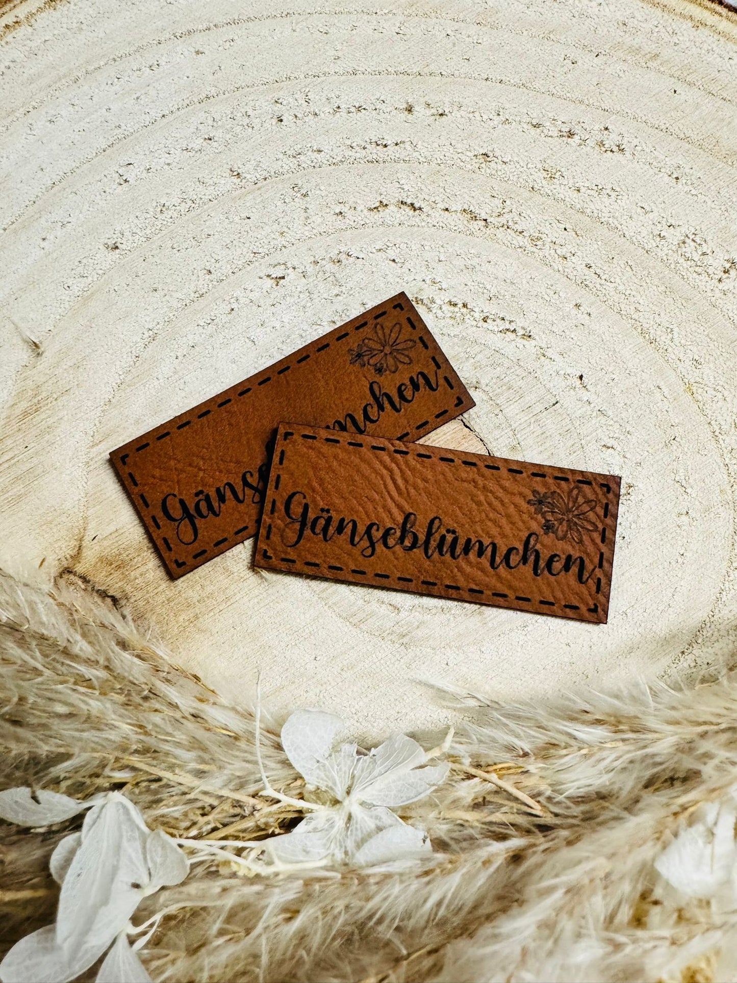 Kunstleder Label Gänseblümchen Fylou's Style