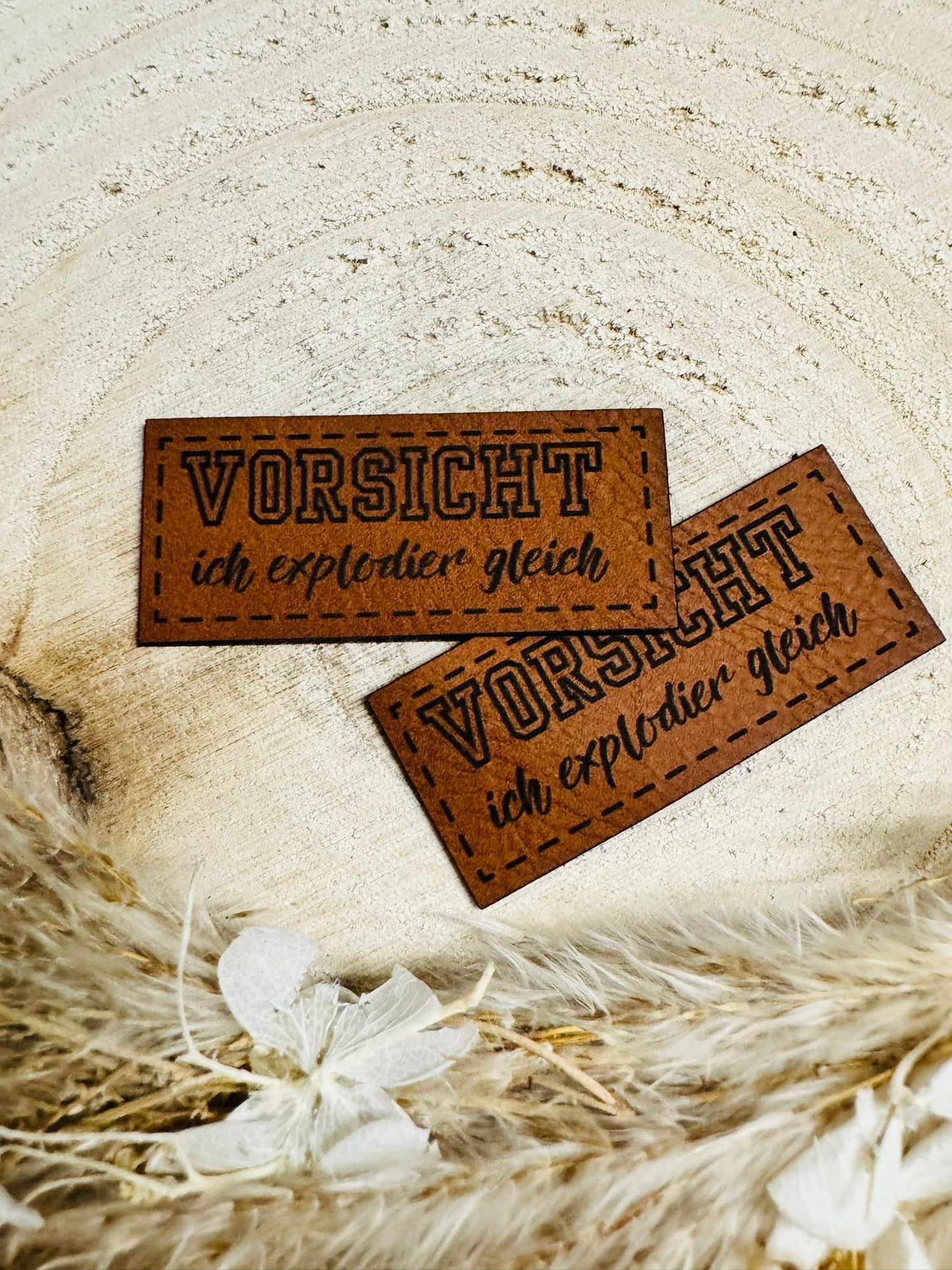 Kunstleder Label Vorsicht ich explodier gleich Fylou's Style