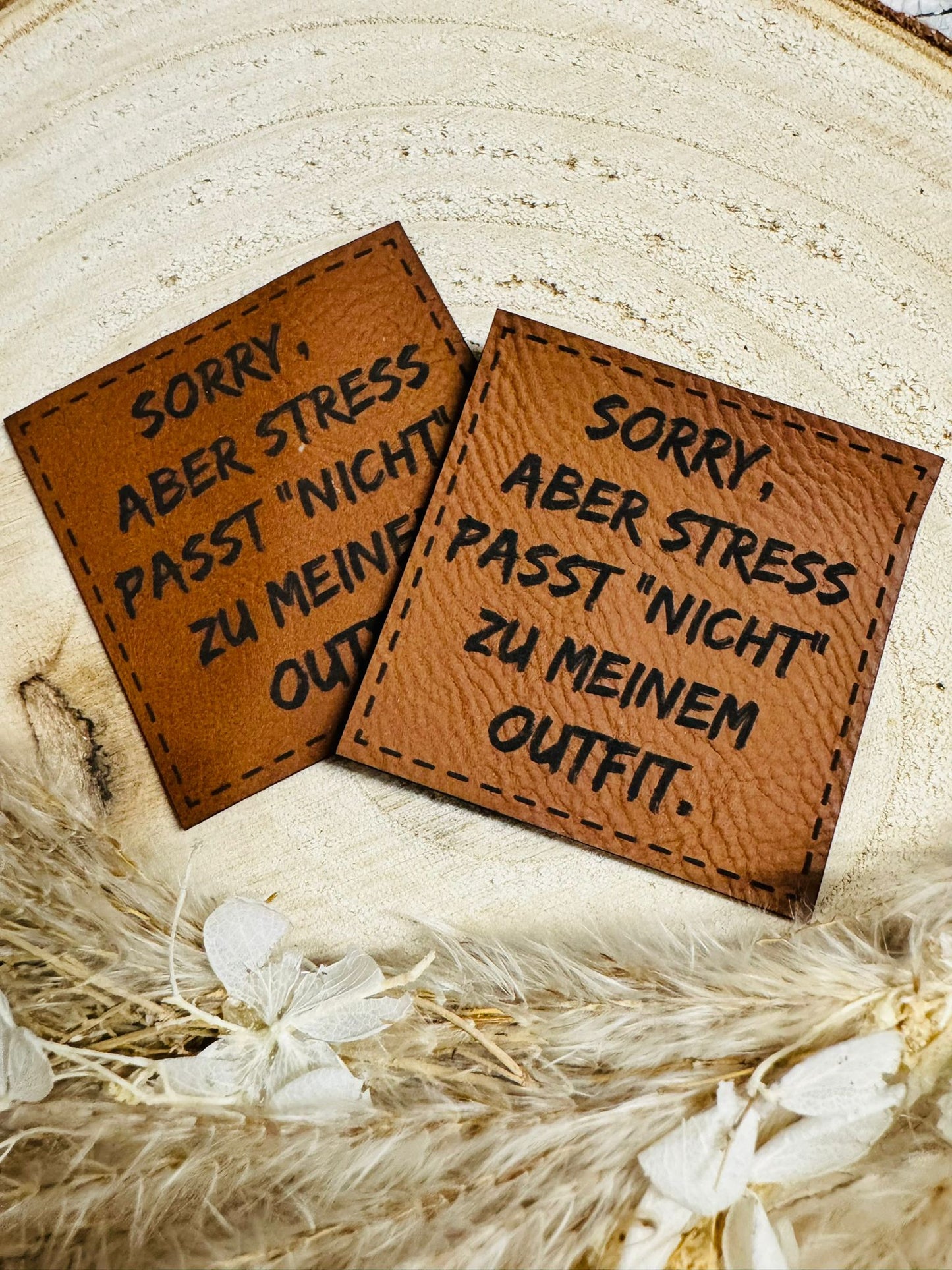 Kunstleder Label Sorry, aber stress passt nicht Fylou's Style
