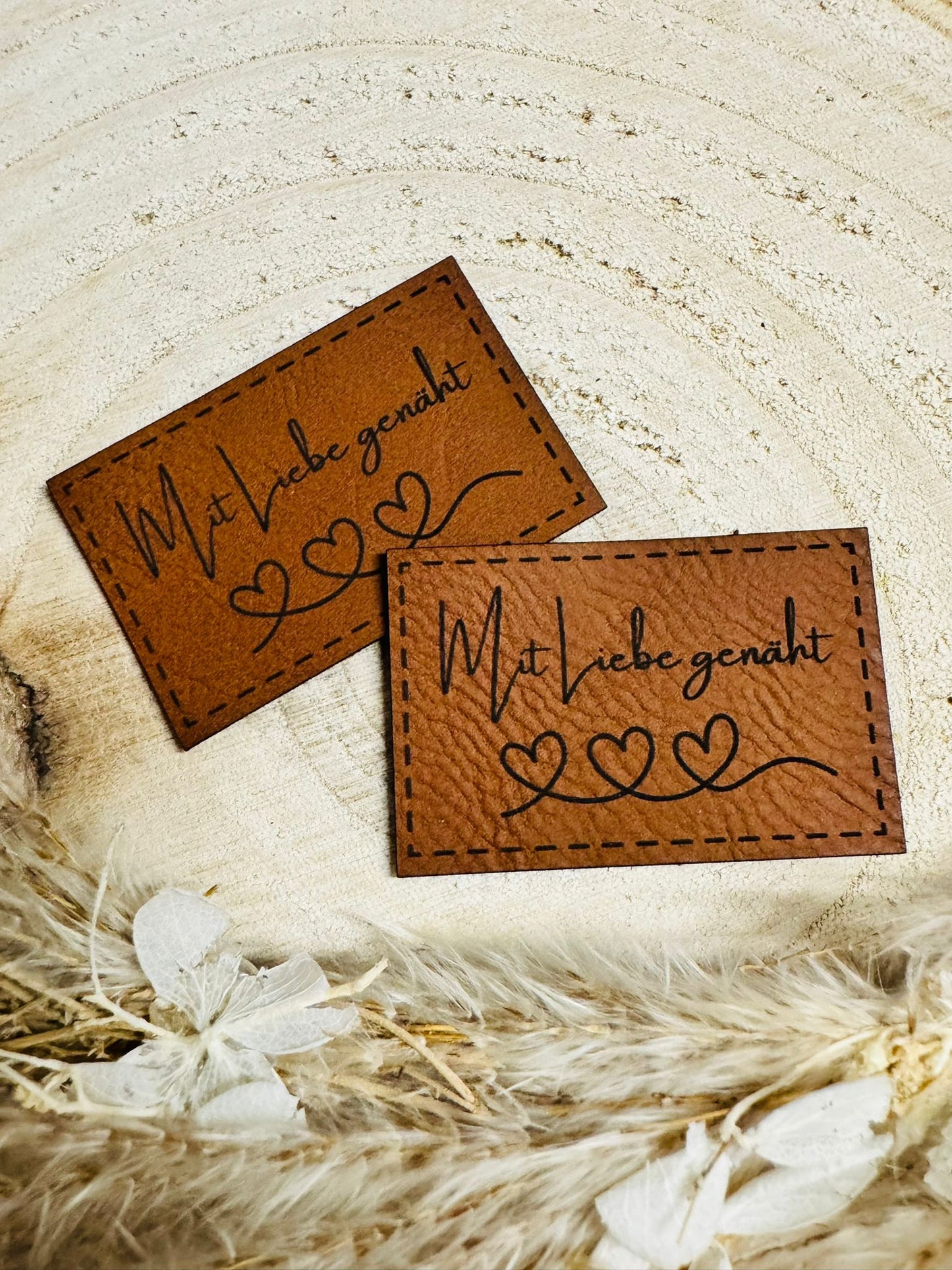 Kunstleder Label mit Liebe genäht Fylou's Style