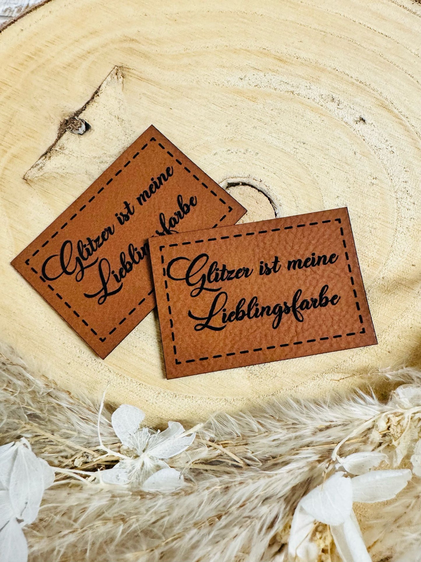 Kunstleder Label Glitzer ist meine Lieblingsfarbe Fylou's Style