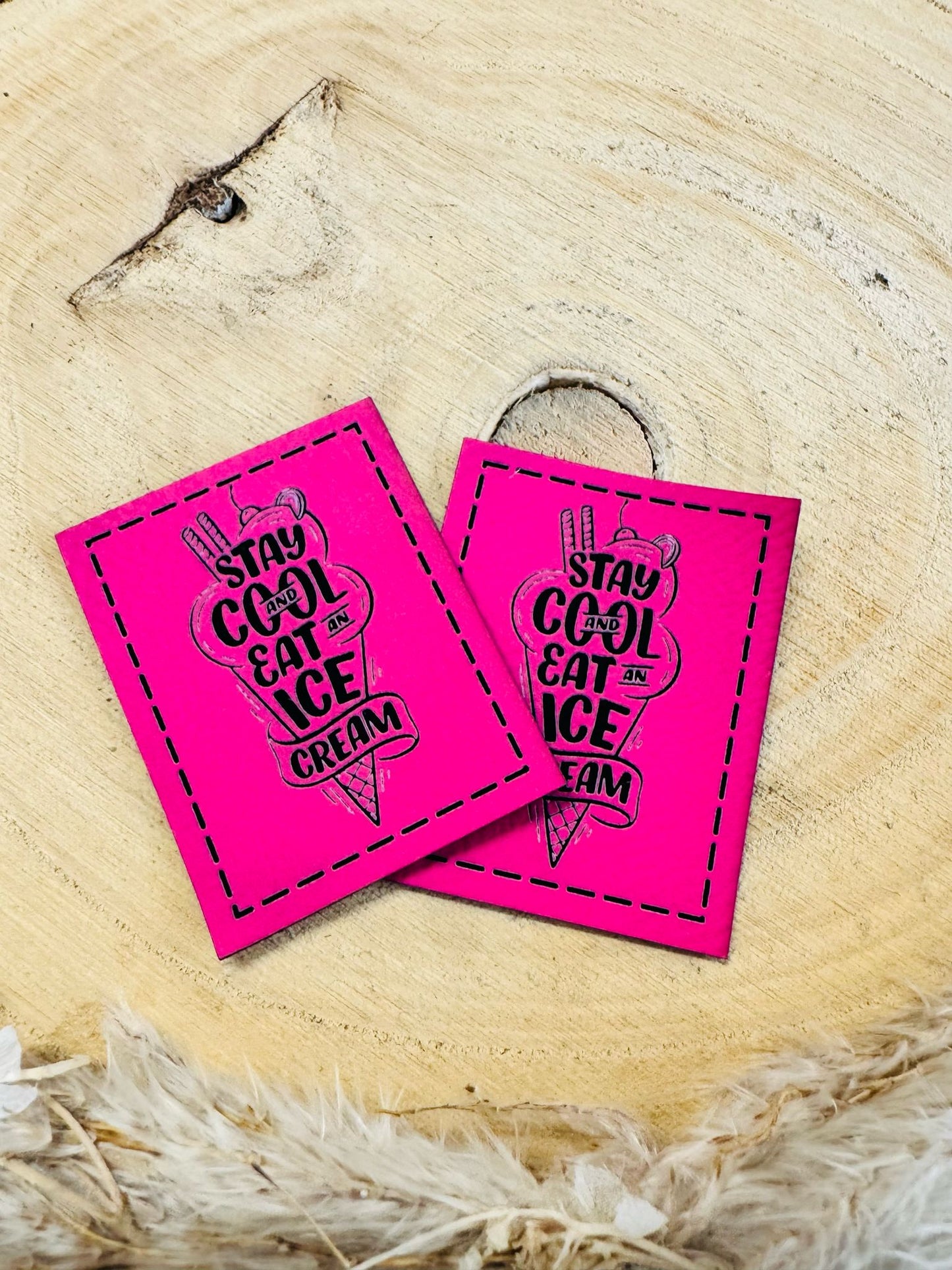 Kunstleder Label stay cool & eat Icecream Fylou's Style
