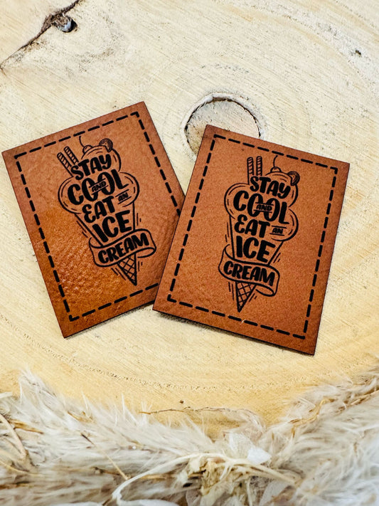 Kunstleder Label stay cool & eat Icecream Fylou's Style