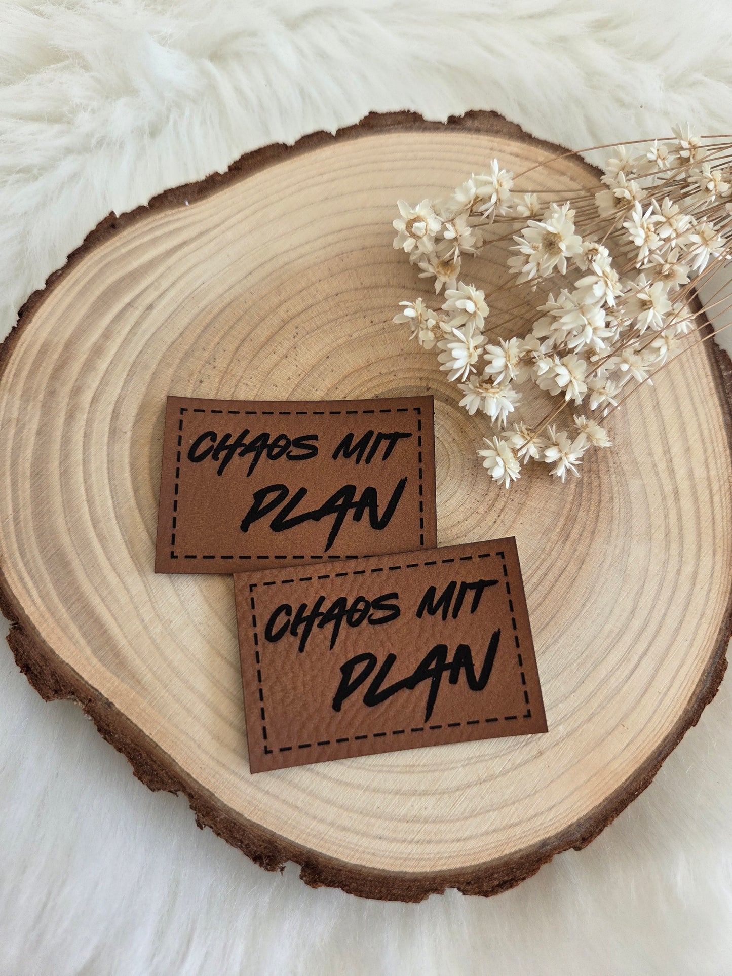 Kunstleder Label Chaos mit Plan