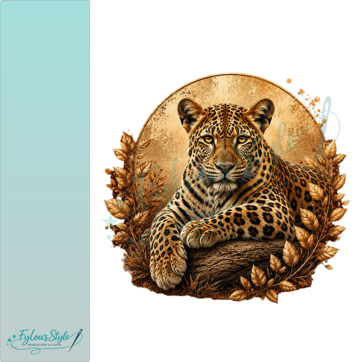 Bügelbild Leopard im goldenen Herbst
