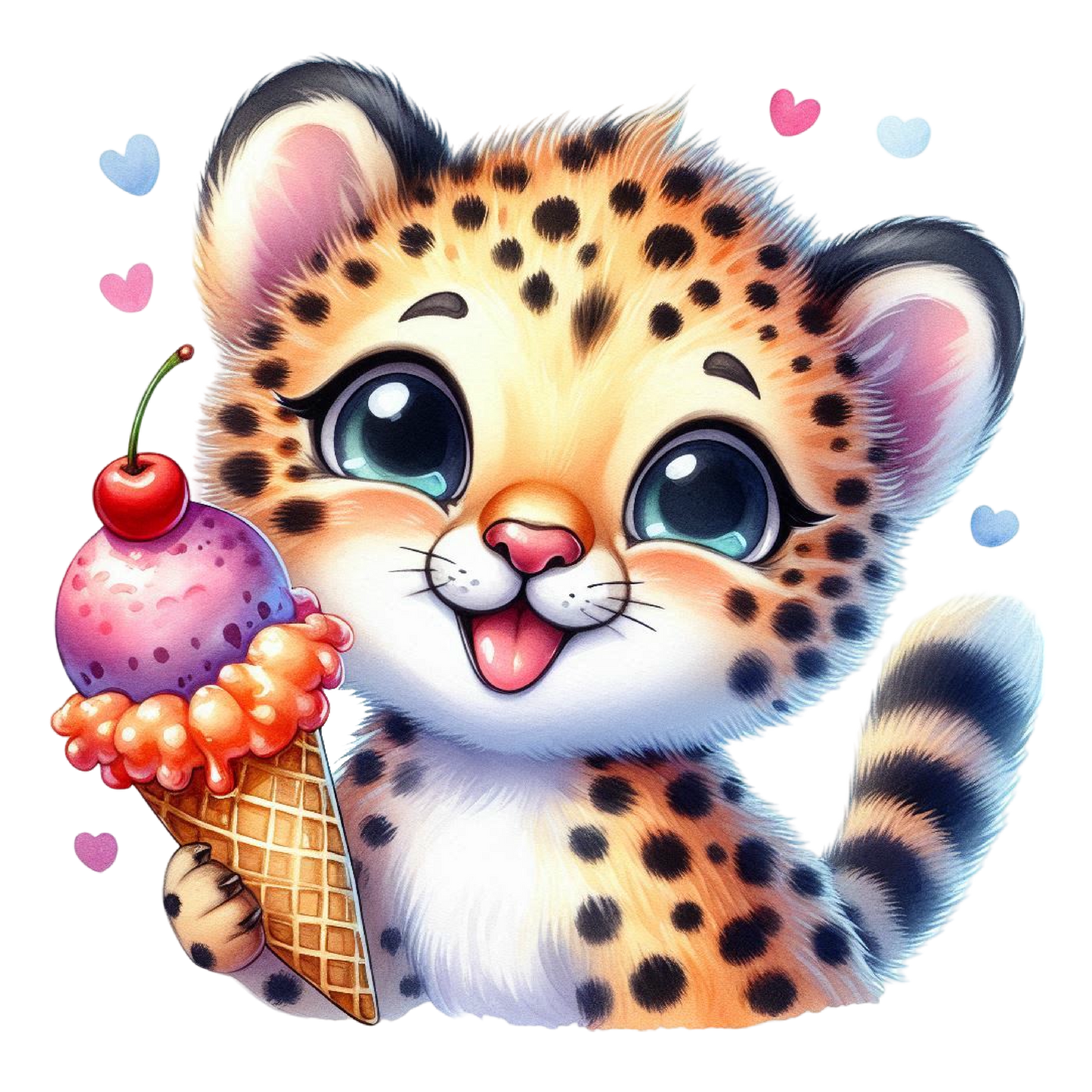 Bügelbild Leopard isst Eis Fylou's Style