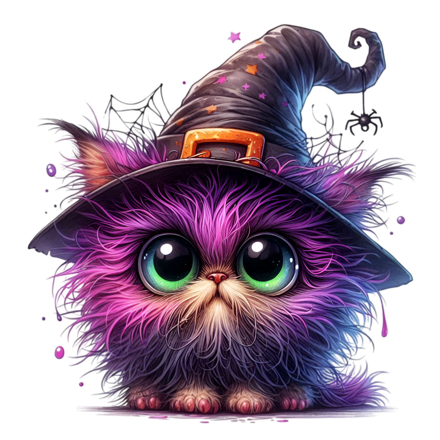 Bügelbild Lila Halloween Katze #2
