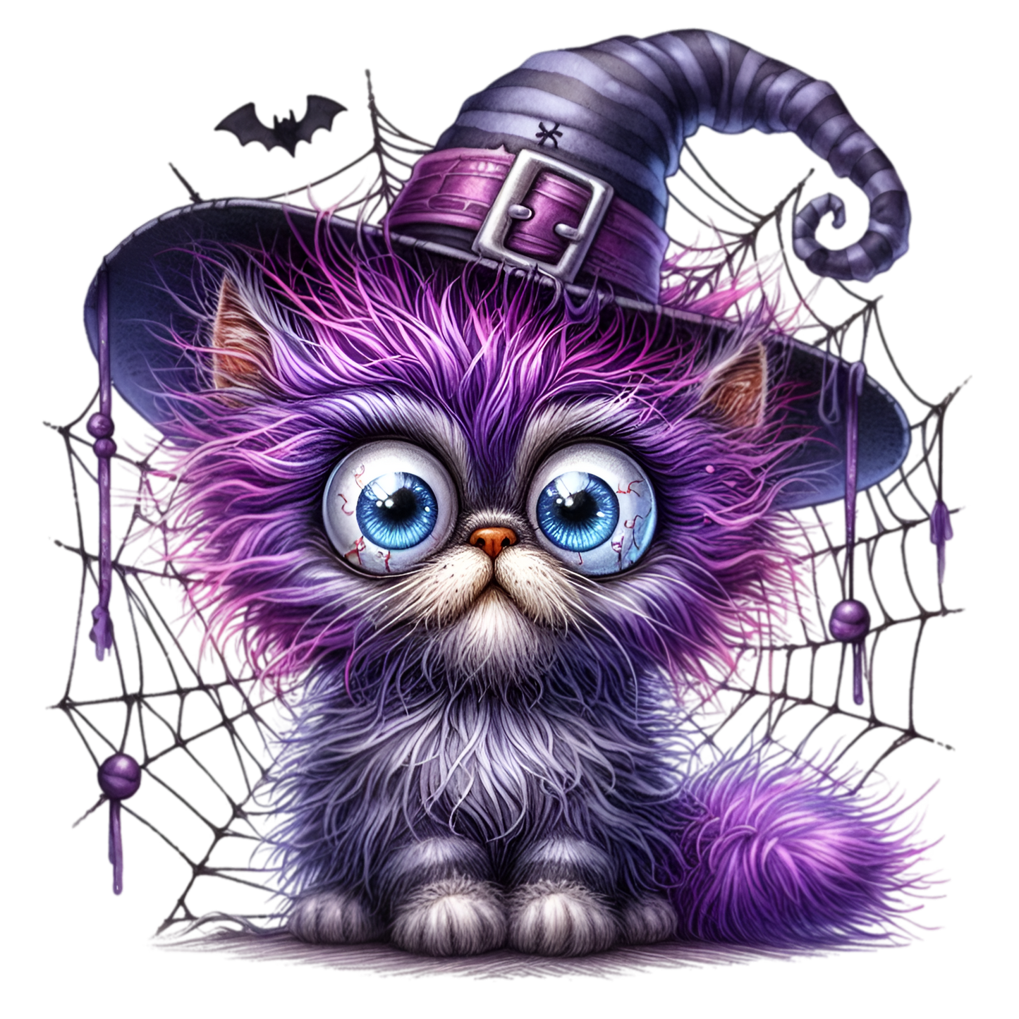 Bügelbild Lila Halloween Katze #3