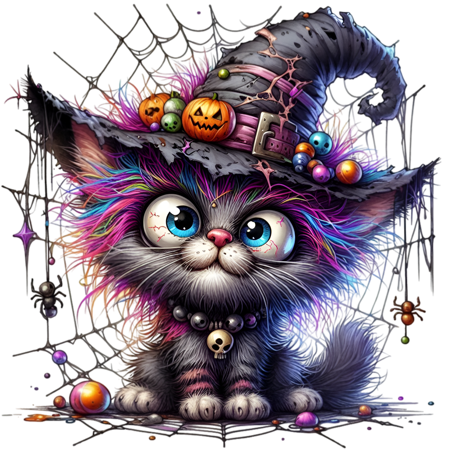 Bügelbild Lila Halloween Katze #5