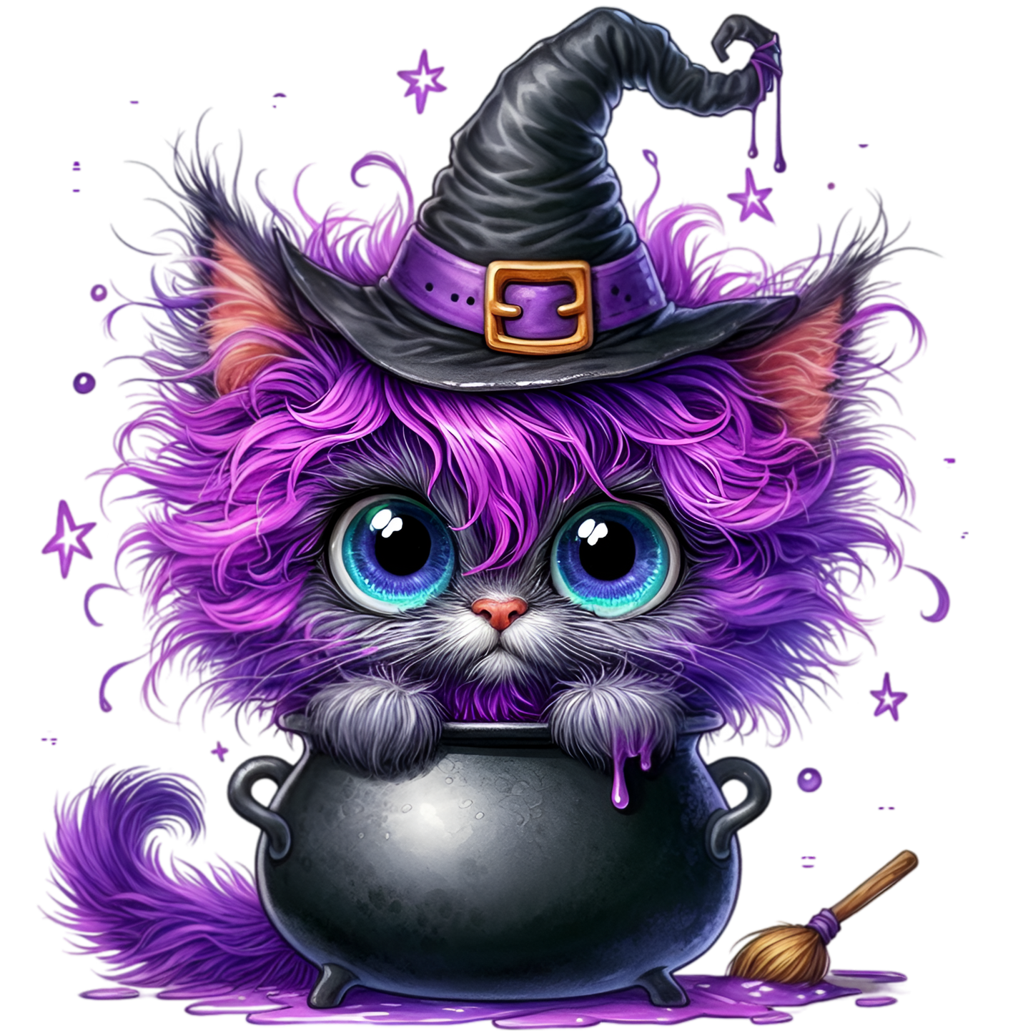 Bügelbild Lila Halloween Katze #8