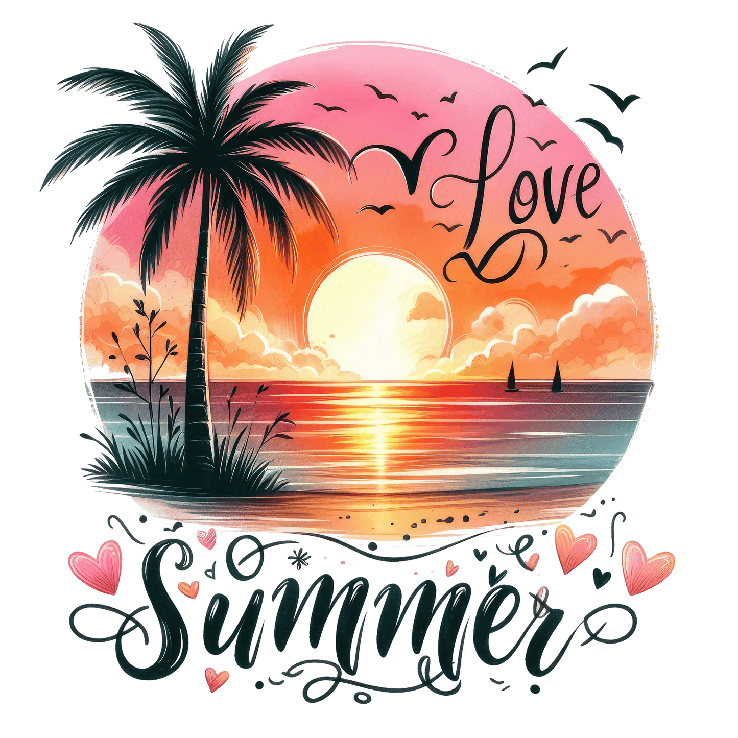 Bügelbild Love Summer Sunset Fylou's Style