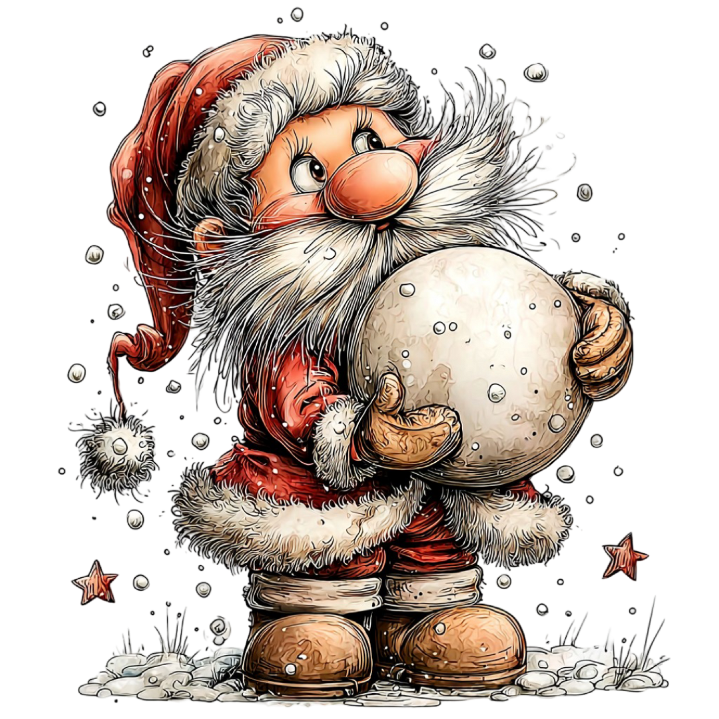 Bügelbild Lustiger Santa #2