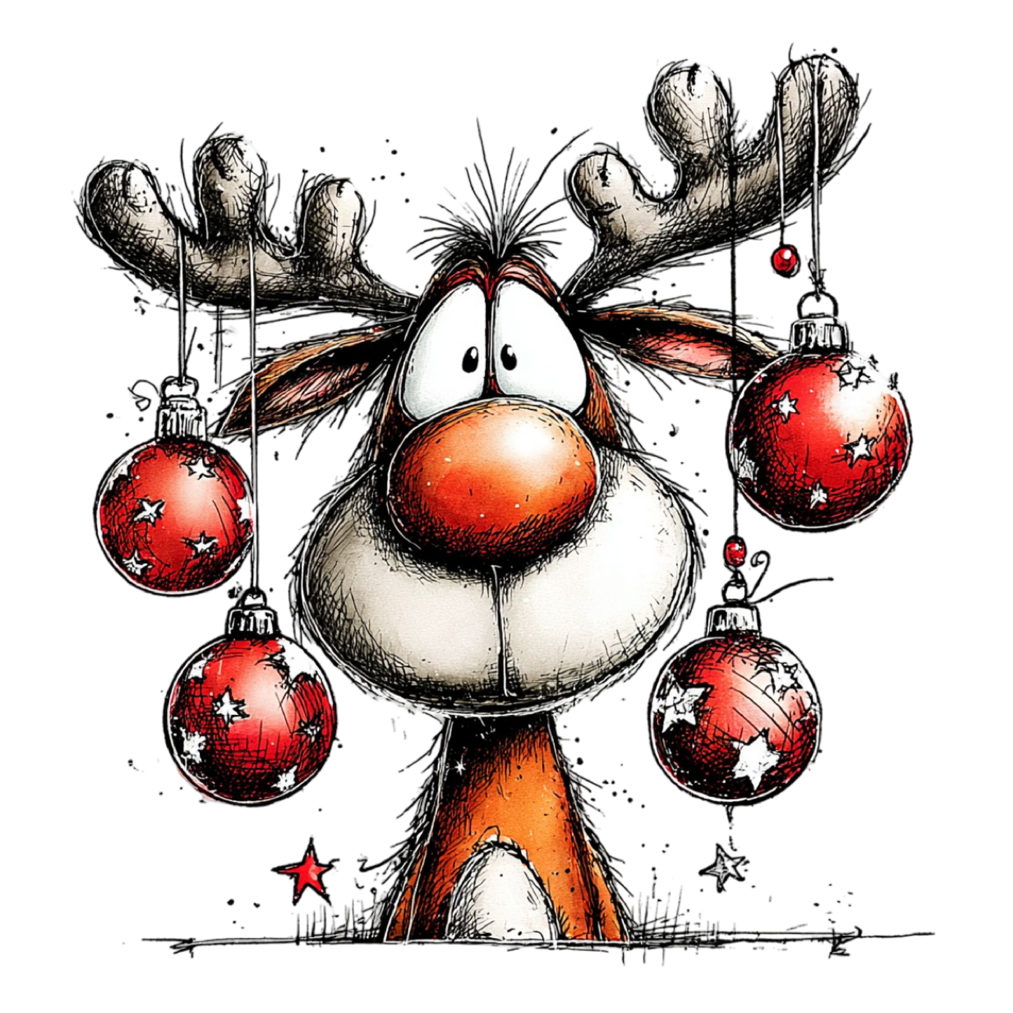 Bügelbild Lustiges Rentier #2