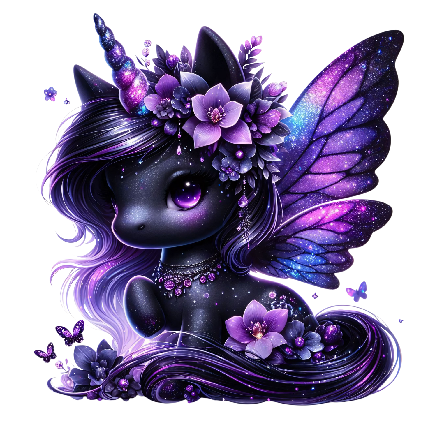Bügelbild Magisches schwarze Fee Einhorn #4