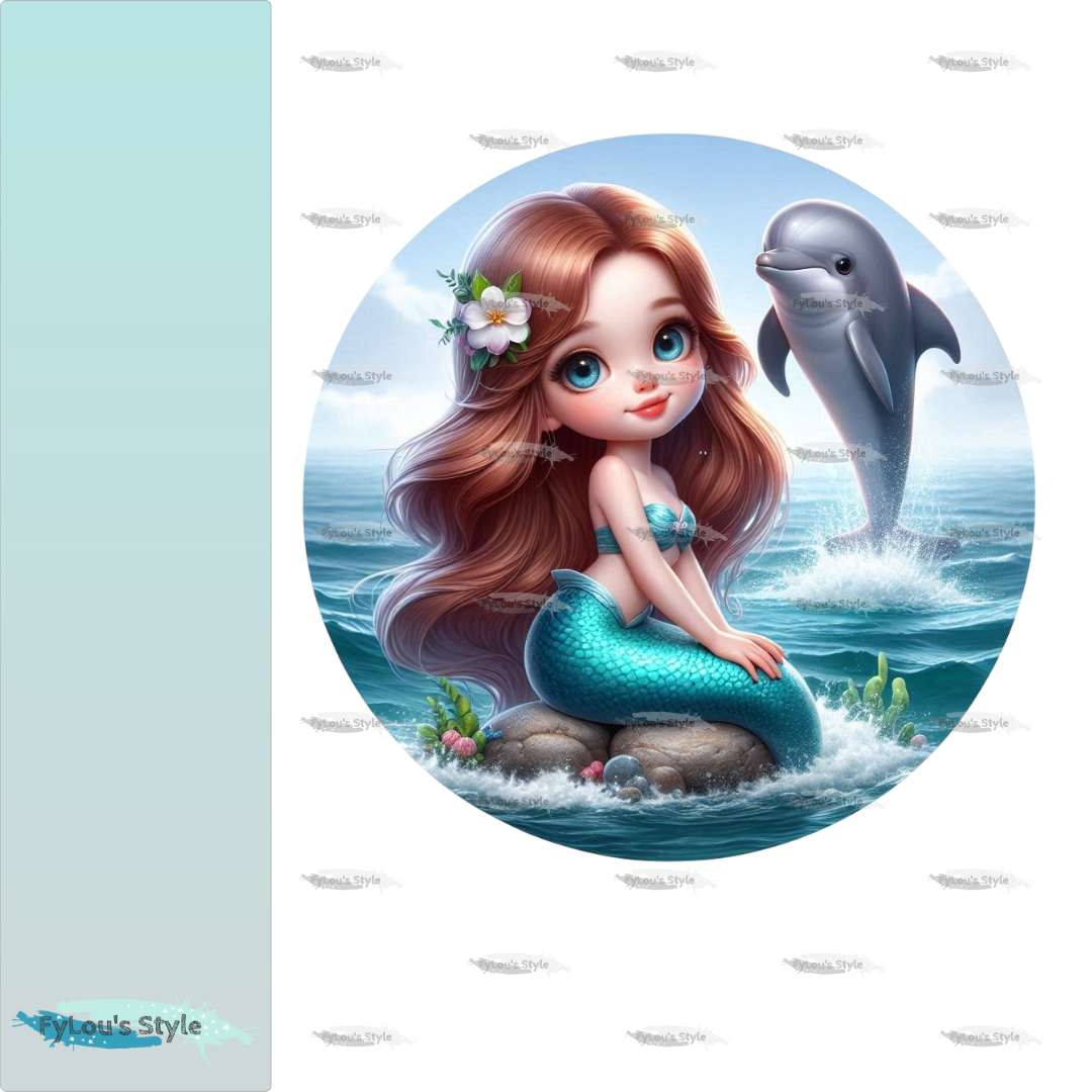 Bügelbild Meerjungfrau mit Delfin #5 Fylou's Style