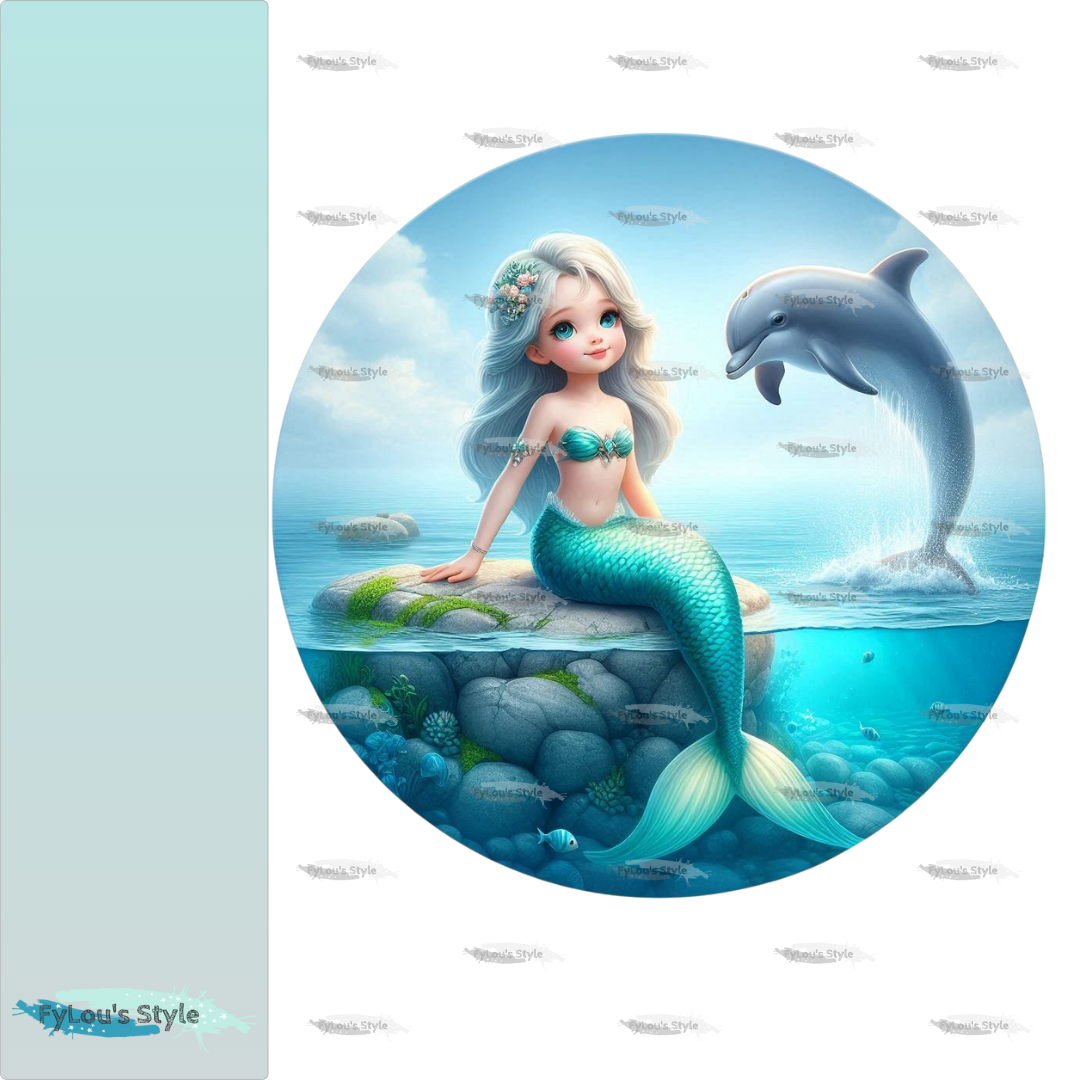 Bügelbild Meerjungfrau mit Delfin #7 Fylou's Style