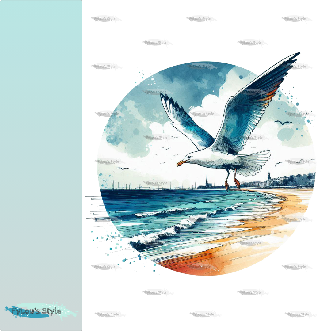 Bügelbild Möwe am Strand Fylou's Style