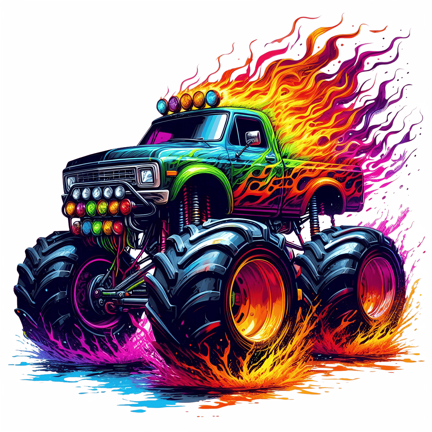 Bügelbild Monstertruck Bunt #1