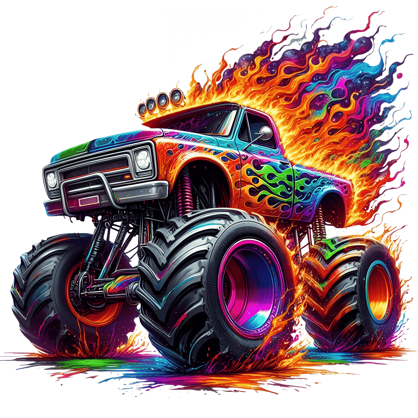 Bügelbild Monstertruck Bunt #2
