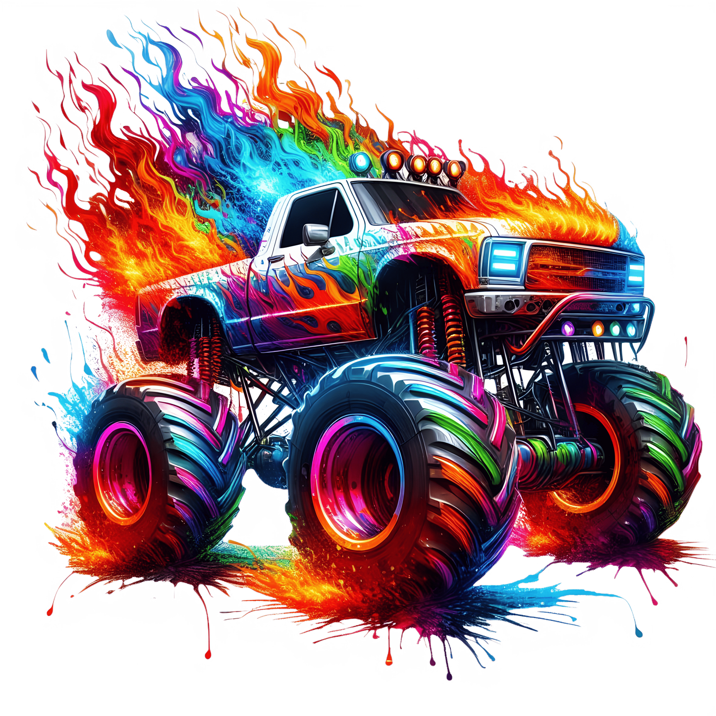 Bügelbild Monstertruck Bunt #3