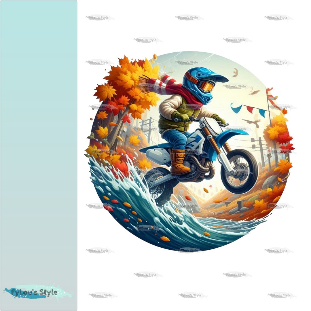 Bügelbild Motorcross im Herbst #2