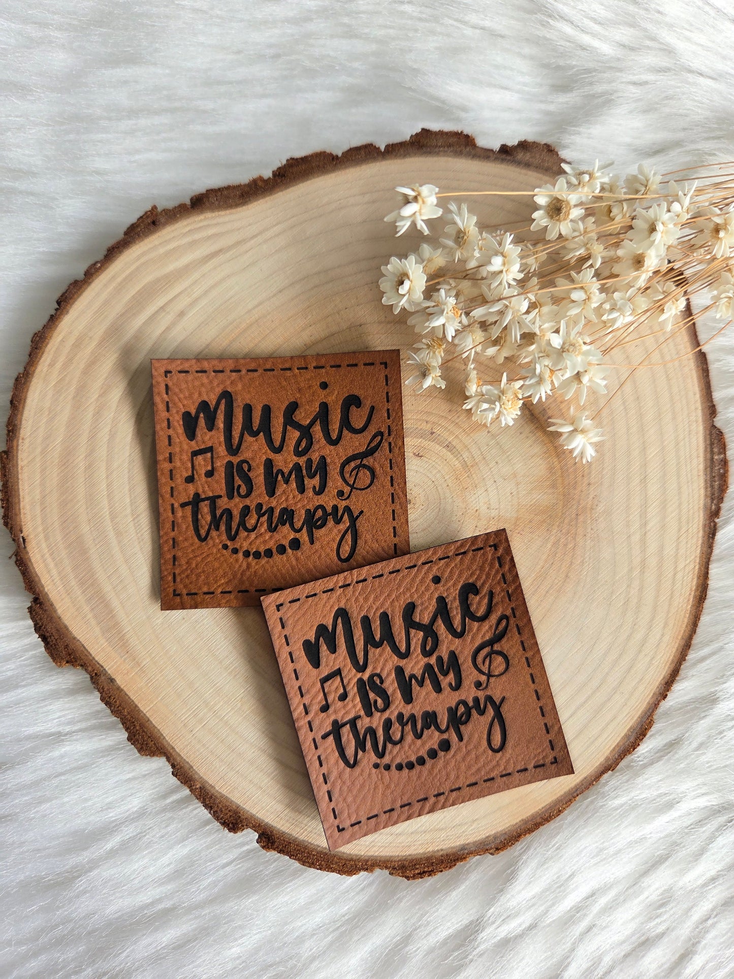 Kunstleder Label Music is my Therapie