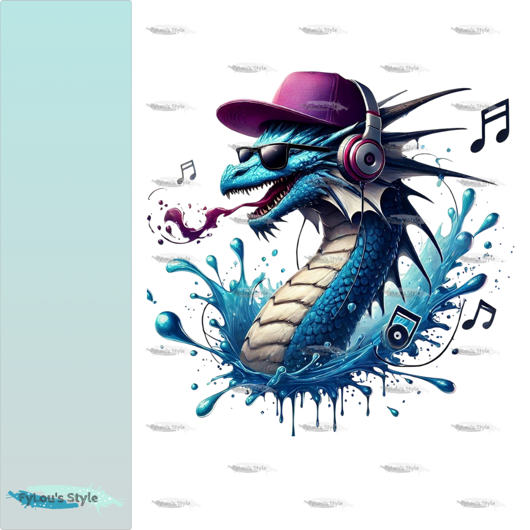 Bügelbild Musik Drache #1 Fylou's Style