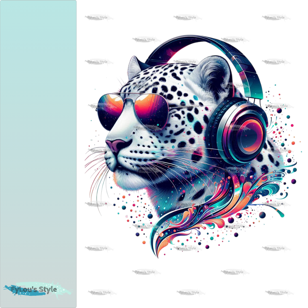 Bügelbild Musik Leopard Cool #2 Fylou's Style