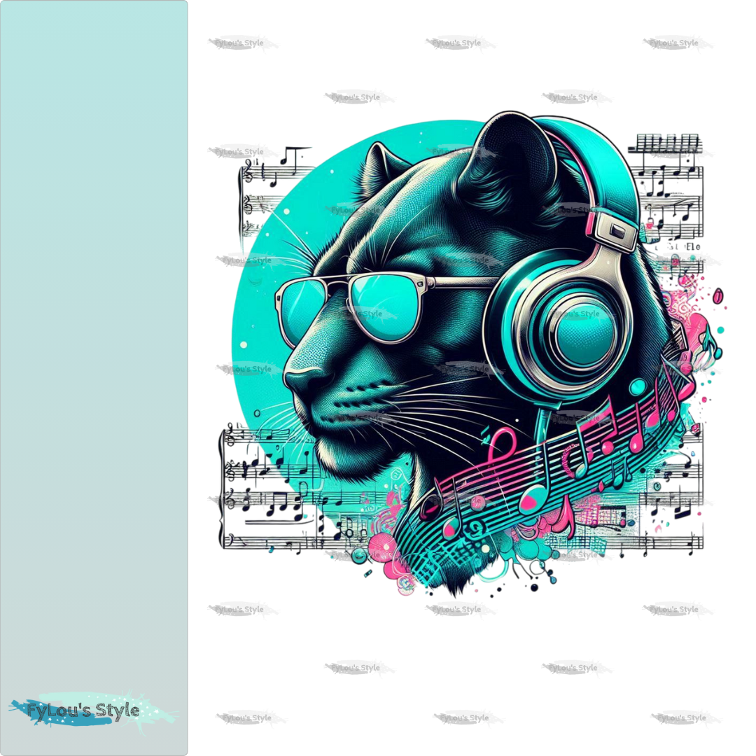Bügelbild Musik Panther Fylou's Style