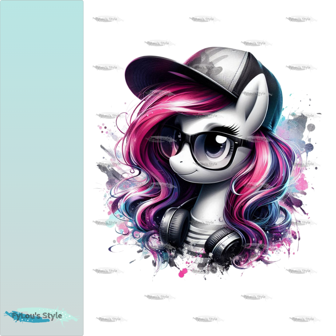 Bügelbild Musik Pink Einhorn Fylou's Style