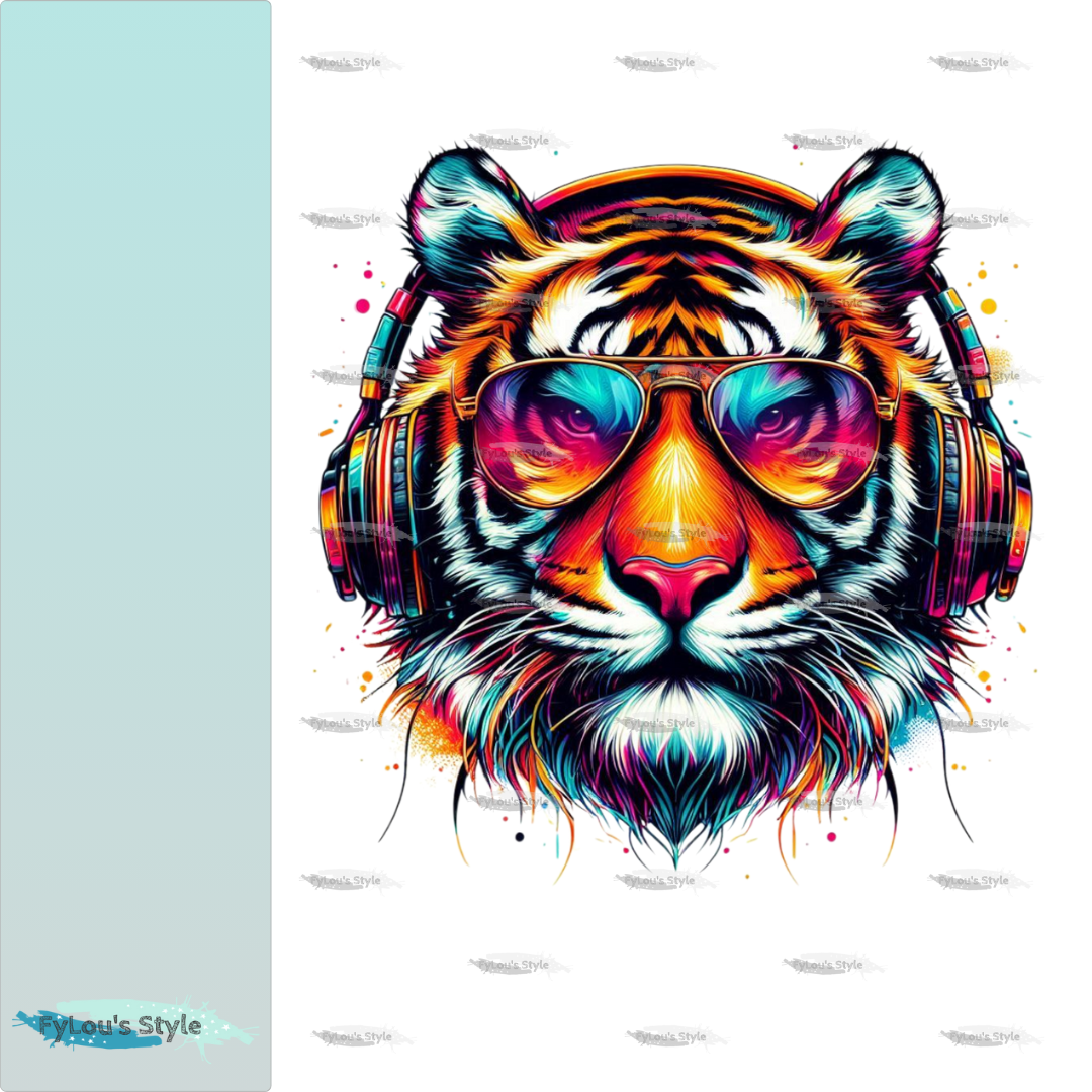 Bügelbild Musik Tiger #1 Fylou's Style
