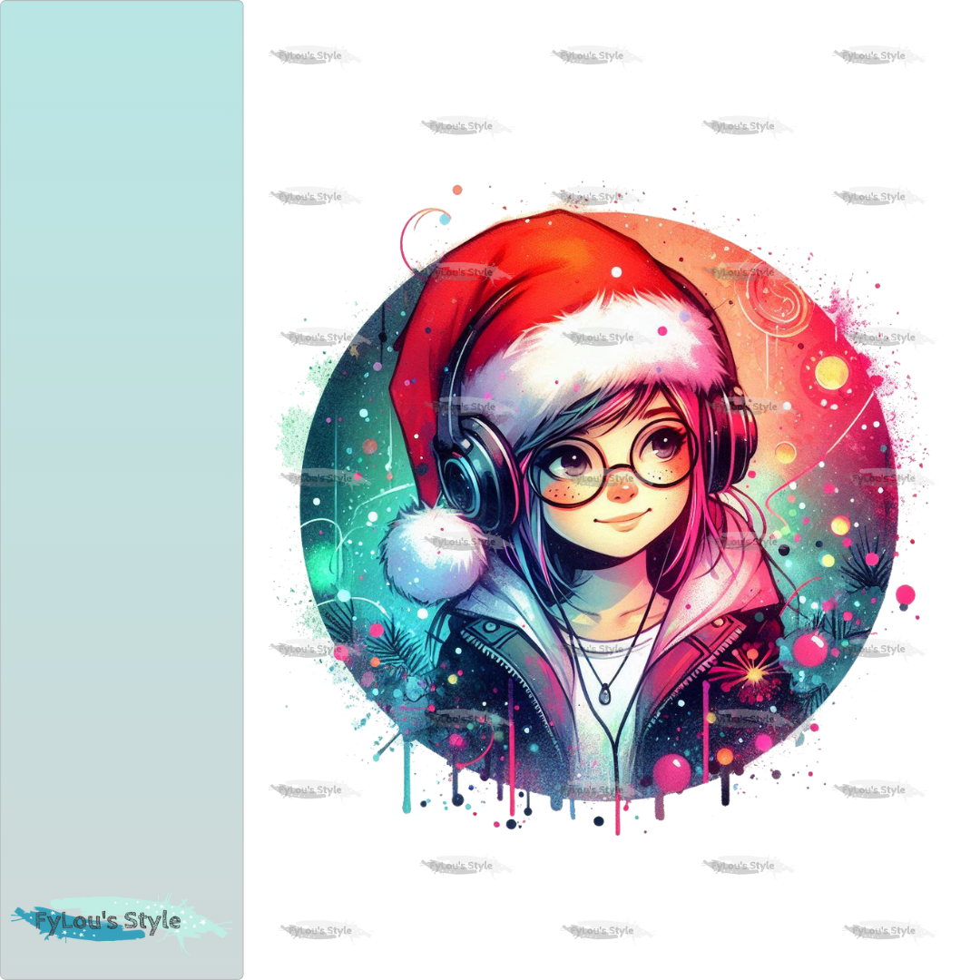 Bügelbild Musik Xmas Girl #4