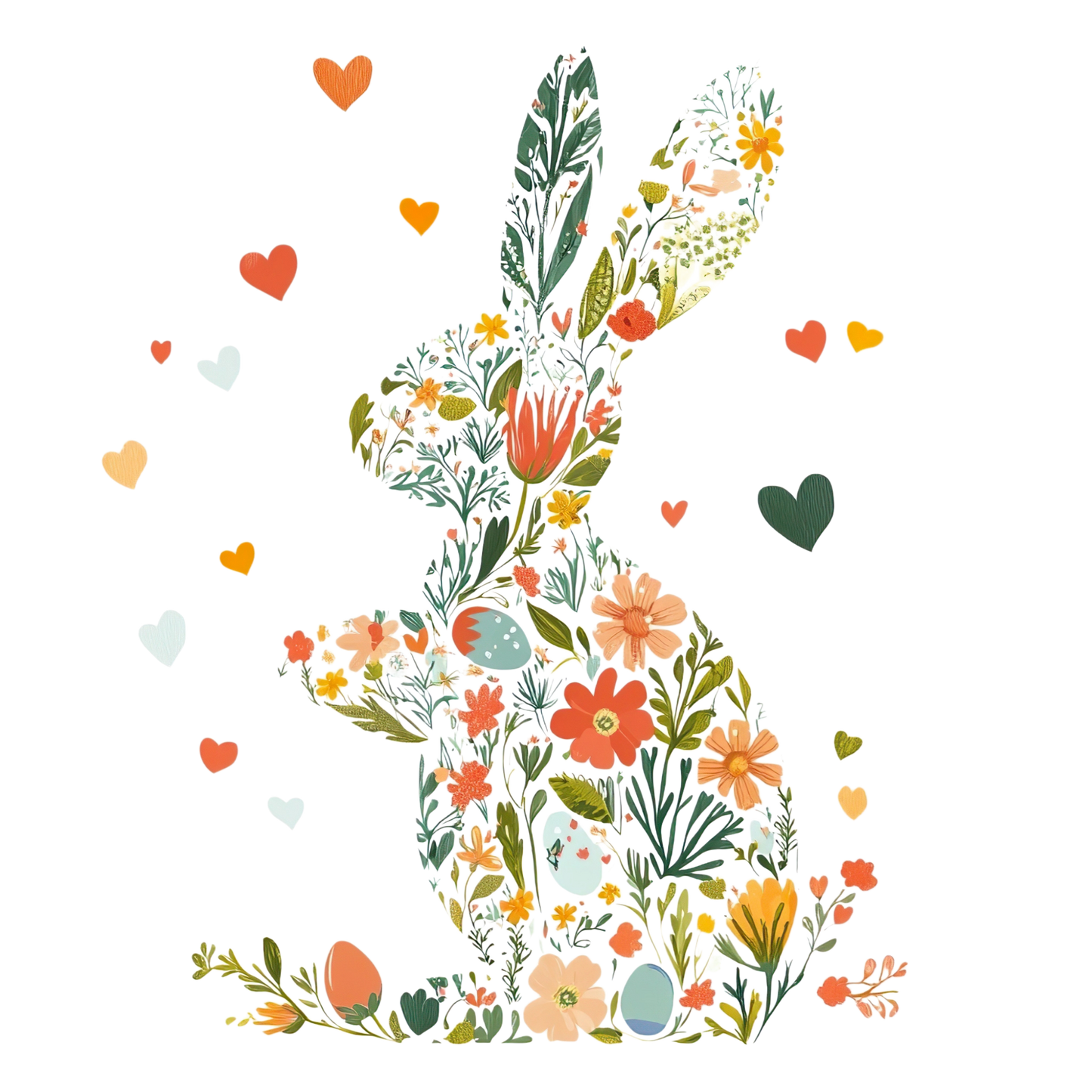 Bügelbild OsterHase Blumen Silhouette #1 Fylou's Style