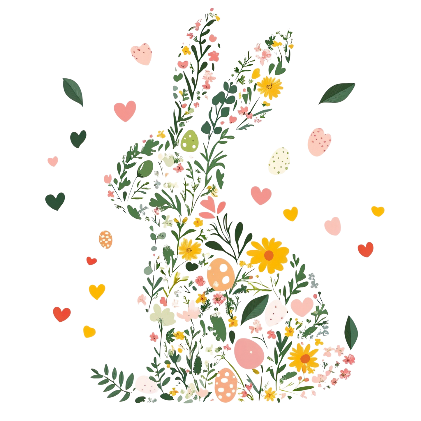 Bügelbild OsterHase Blumen Silhouette #2 Fylou's Style