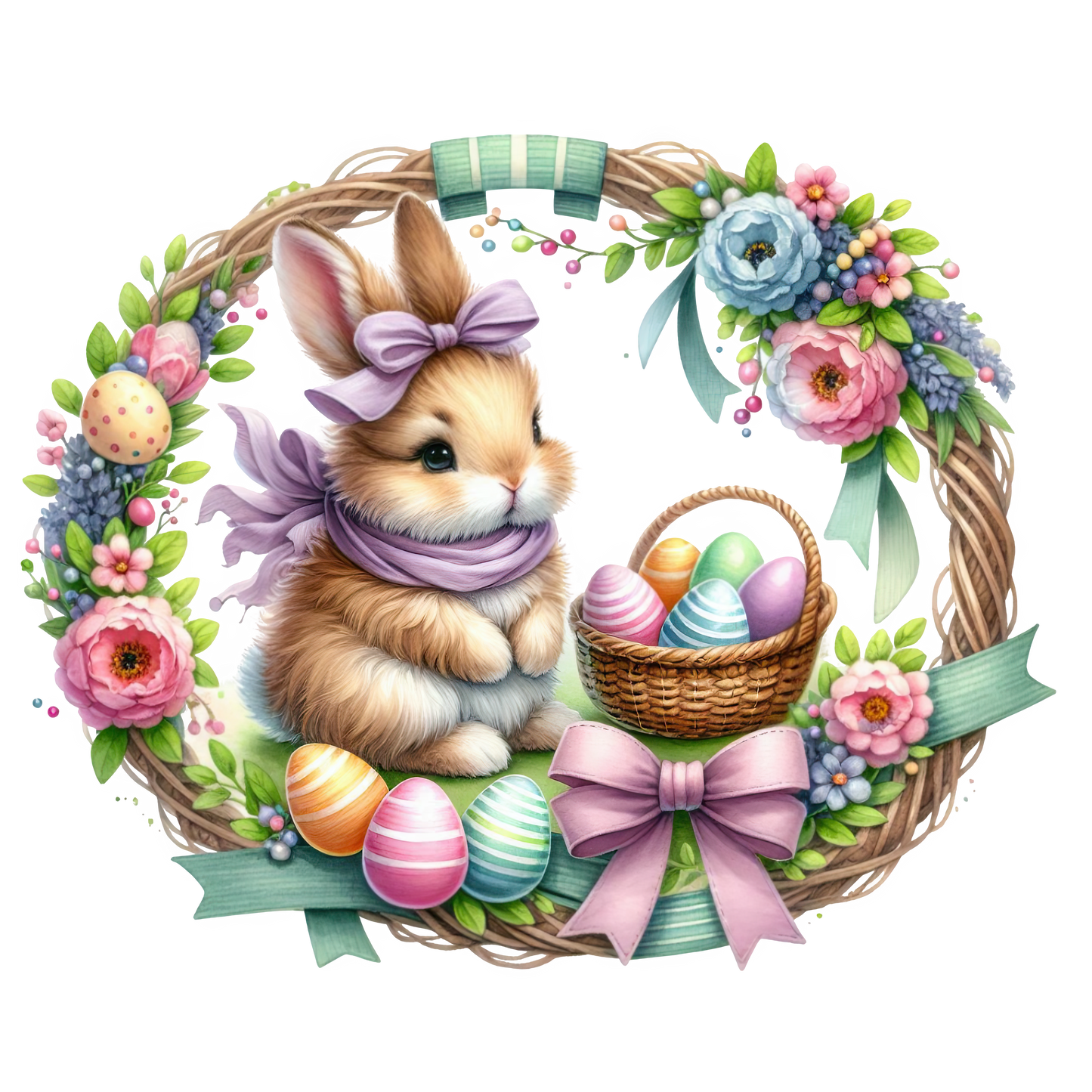 Bügelbild Osterkranz Hase #1 Fylou's Style