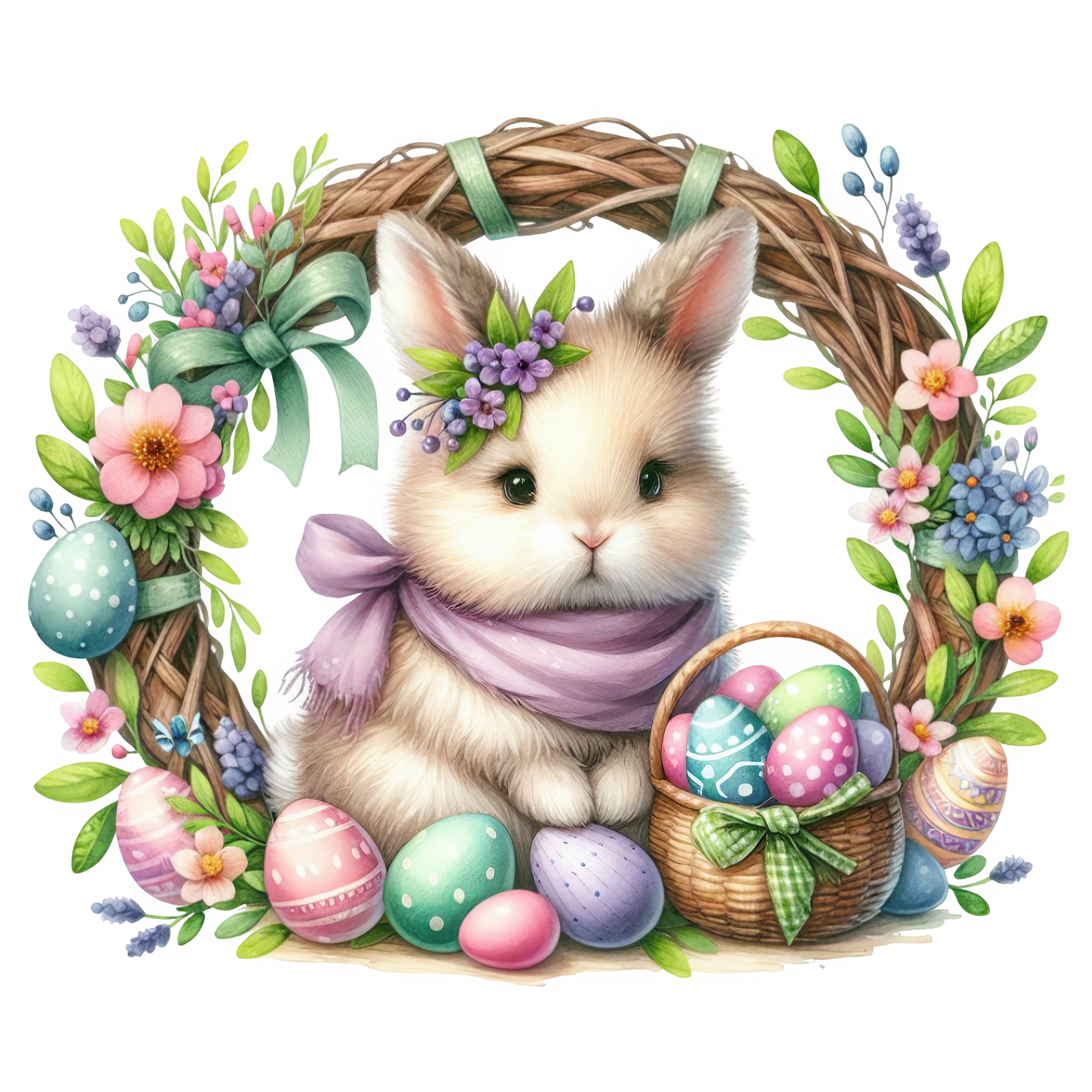 Bügelbild Osterkranz Hase #4