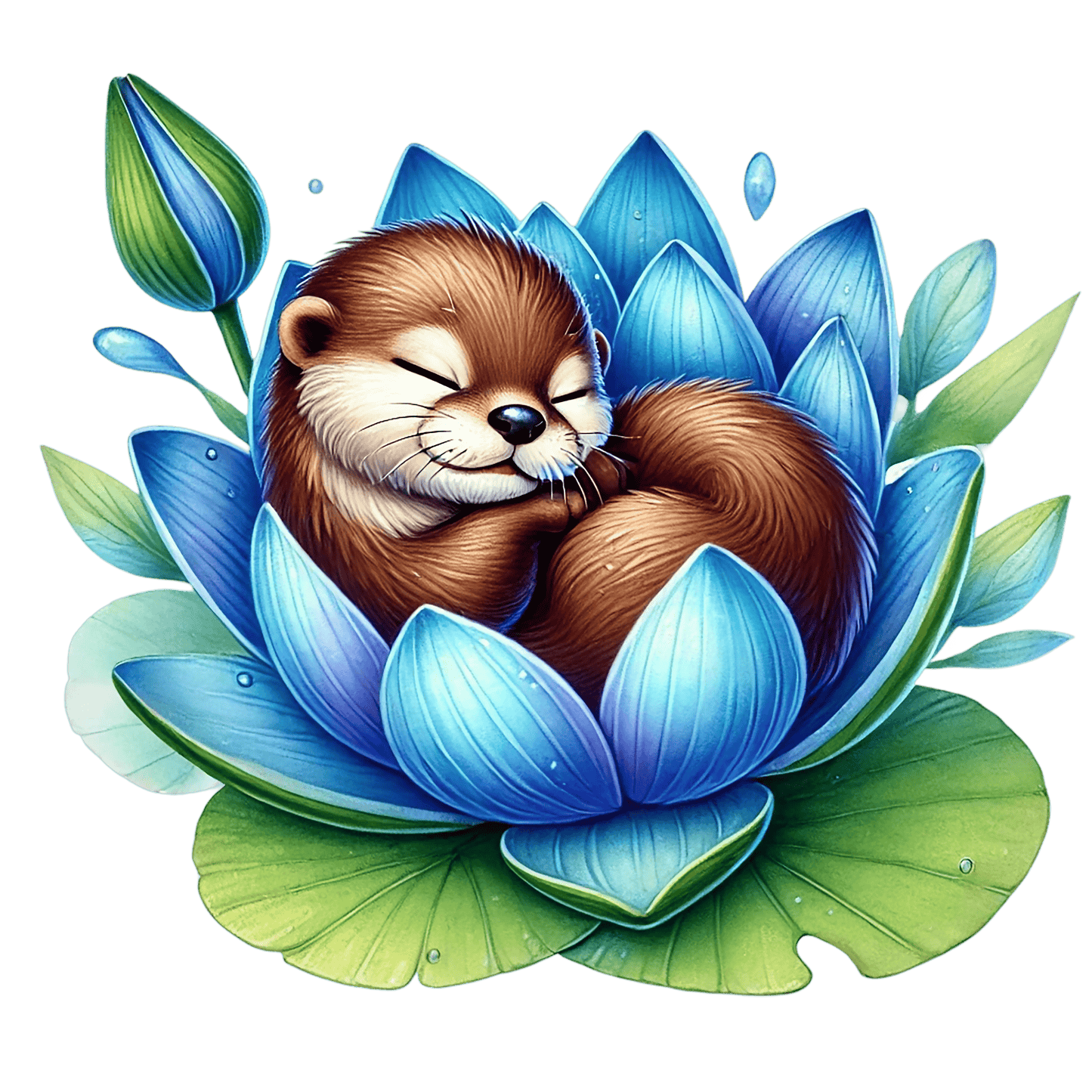 Bügelbild Otter in Blumenblüte #1 Fylou's Style